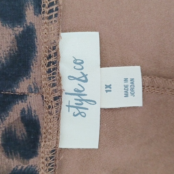 Style & Co Plus Size Basic Printed Leggings, Classic Animal Brown - Picture 8 of 10